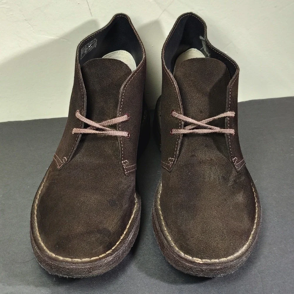 Clarks Desert Boot Mens 10 Brown Suede Chukka Crepe Sole 31692 Classic Casual